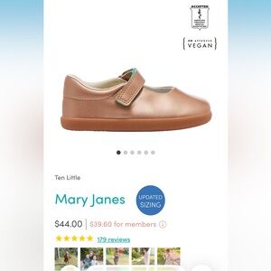 Ten Little Rose Gold Mary Jane Shoes 7.5